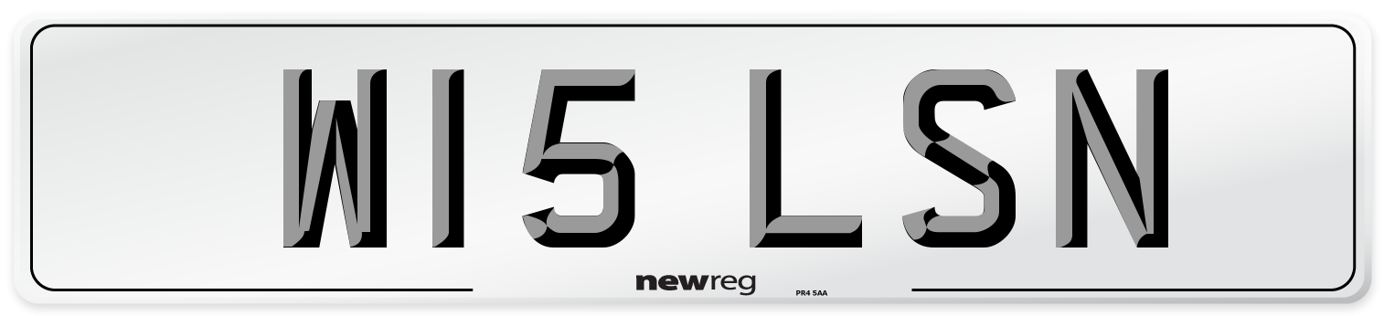 W15 LSN Number Plate from New Reg